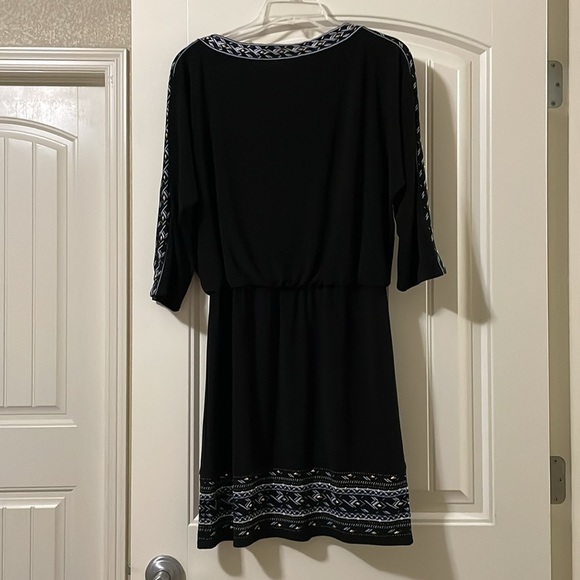 White House Black Market 3/4 Sleeve Black Dress Size Small - Picture 8 of 10